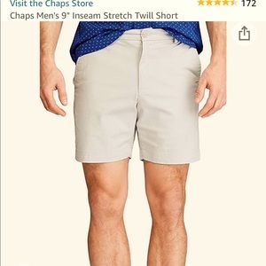 Chaps Men’s 9 inch inseam flat stretch light khaki chino shorts 46 waist